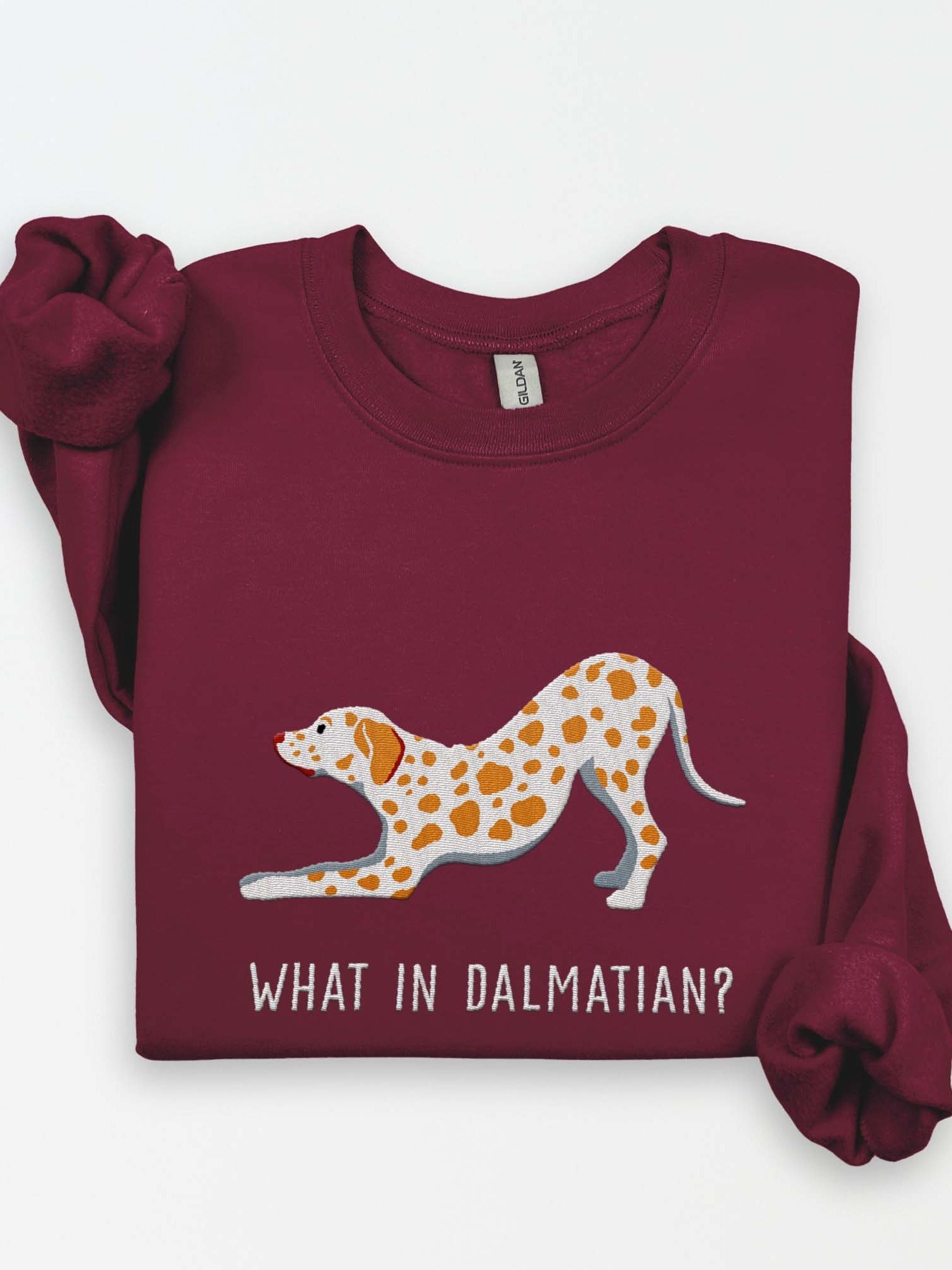 What in Dalmatian? Sweatshirt (Embroidered) of a Dalmatian(Lemon) product image (1)