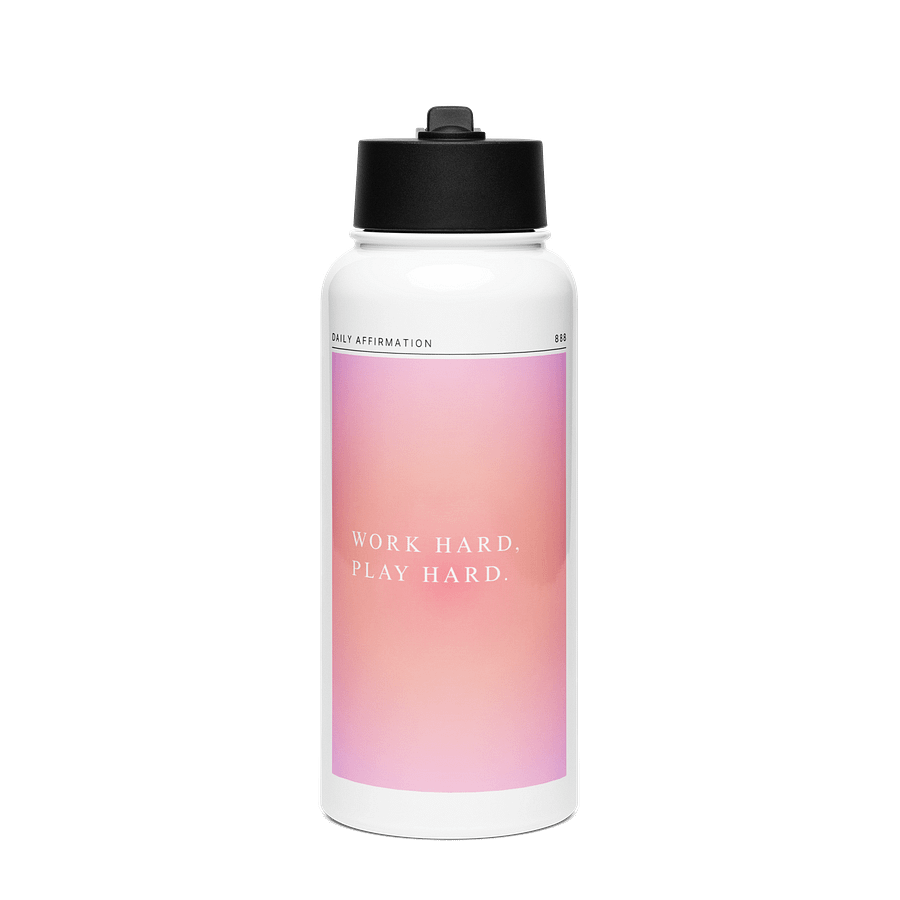 Work Hard, Play Hard Stainless Steel Water Bottle with a Straw Lid product image (1)
