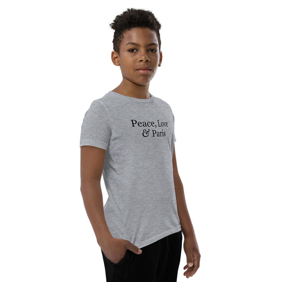 Peace, Love and Paris Youth T-Shirt | Black Ink product image (82)