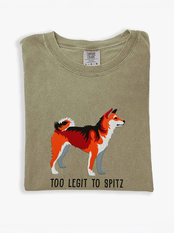 Too Legit to Spitz T-Shirt(Embroidered) of a Shiba Inu(Sesame) product image (1)