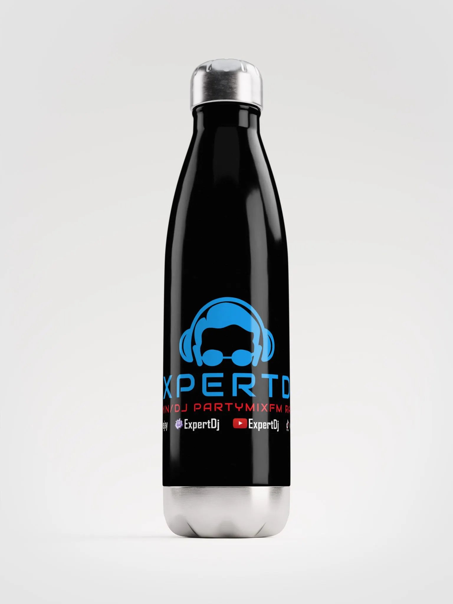Stainless Steel Water Bottle DJ Black product image (1)