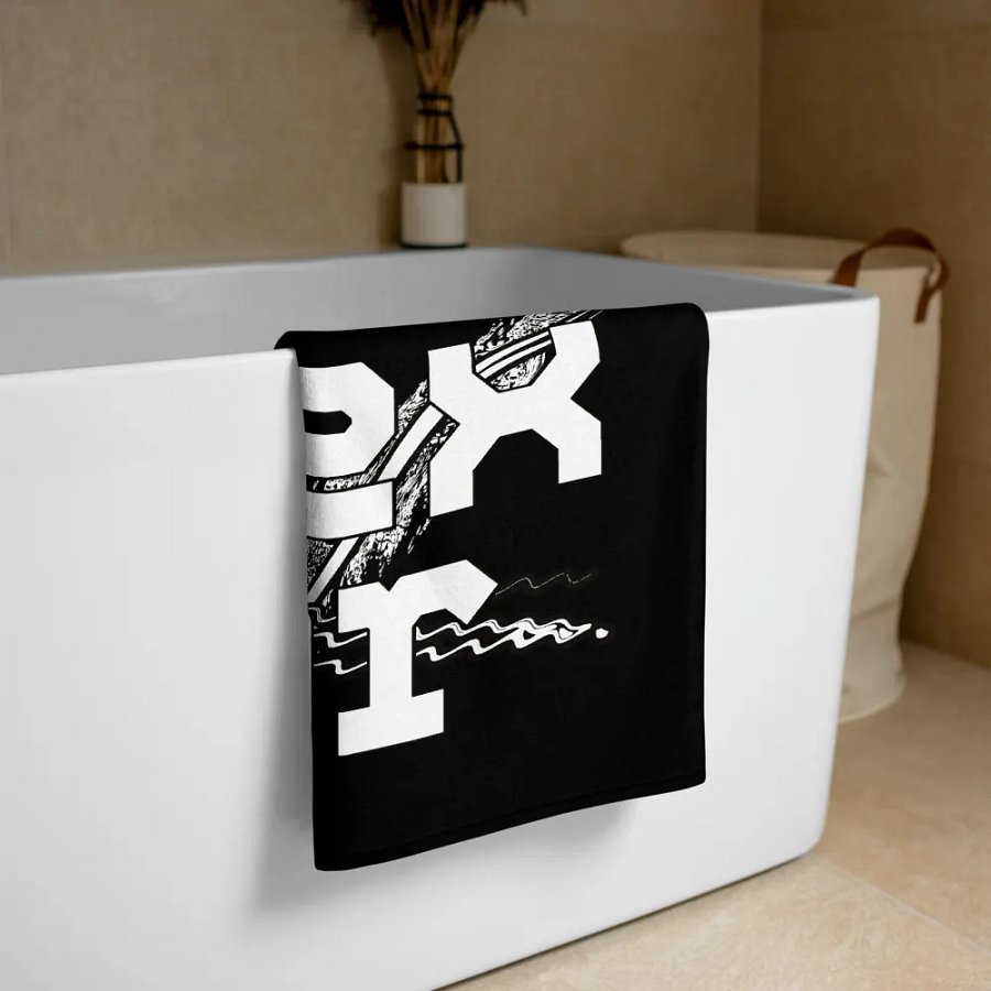White HApex Gear White Logo - Black Sublimated Towel product image (3)