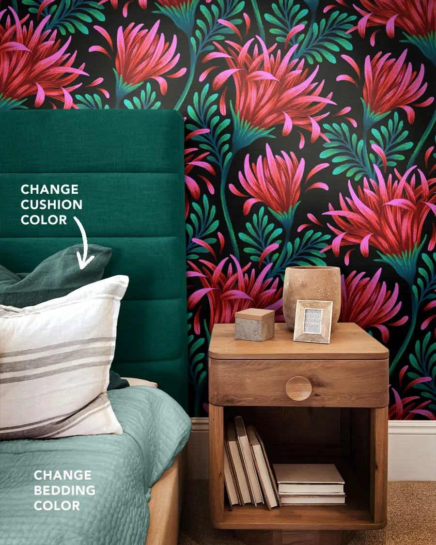 Wallpaper Mockup - Bedside with Wooden Table product image (3)