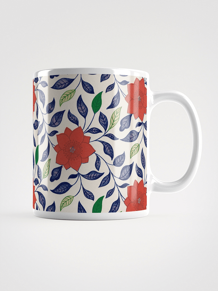 Flower Pattern. 11oz Ceramic White Mug product image (1)