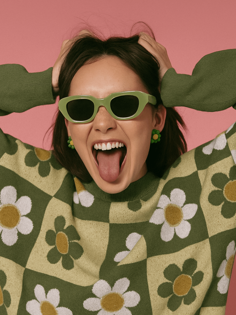 Chill Blossom Checkerboard Sweater product image (1)