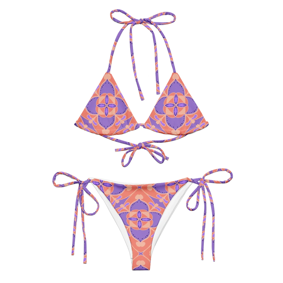 Pastel Orange and Mauve Pattern String Bikini product image (6)