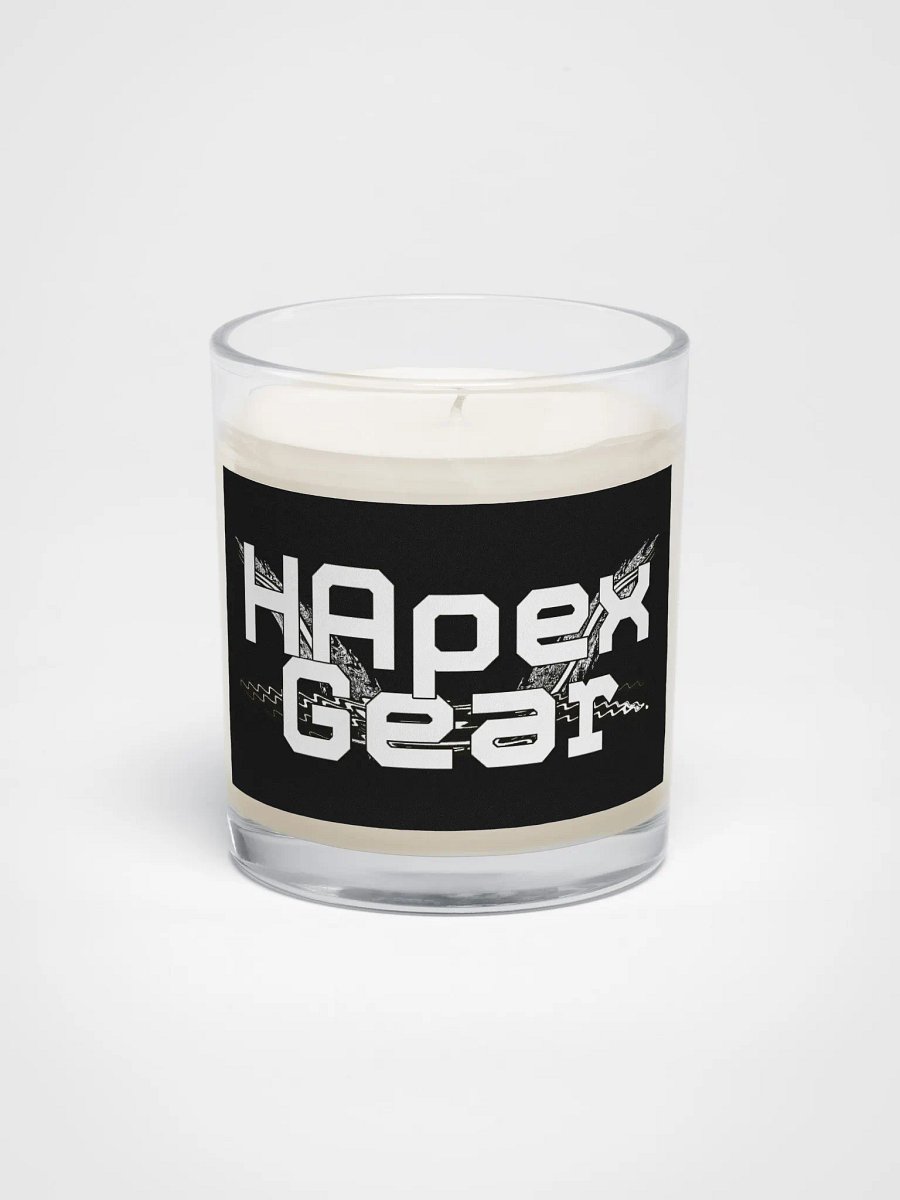 Soy Wax Candle In A Clear Glass Jar - White HApex Gear White Logo product image (1)