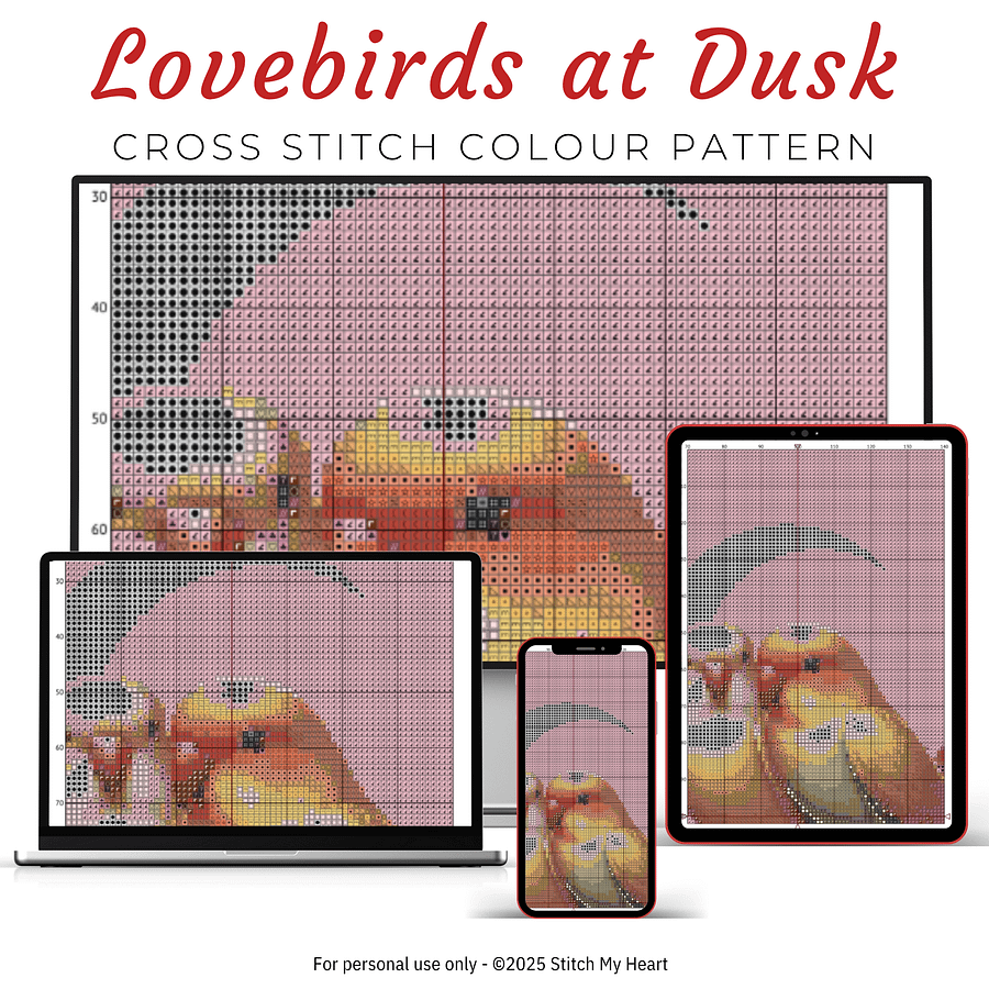 Lovebirds at Dusk Cross Stitch Pattern product image (3)