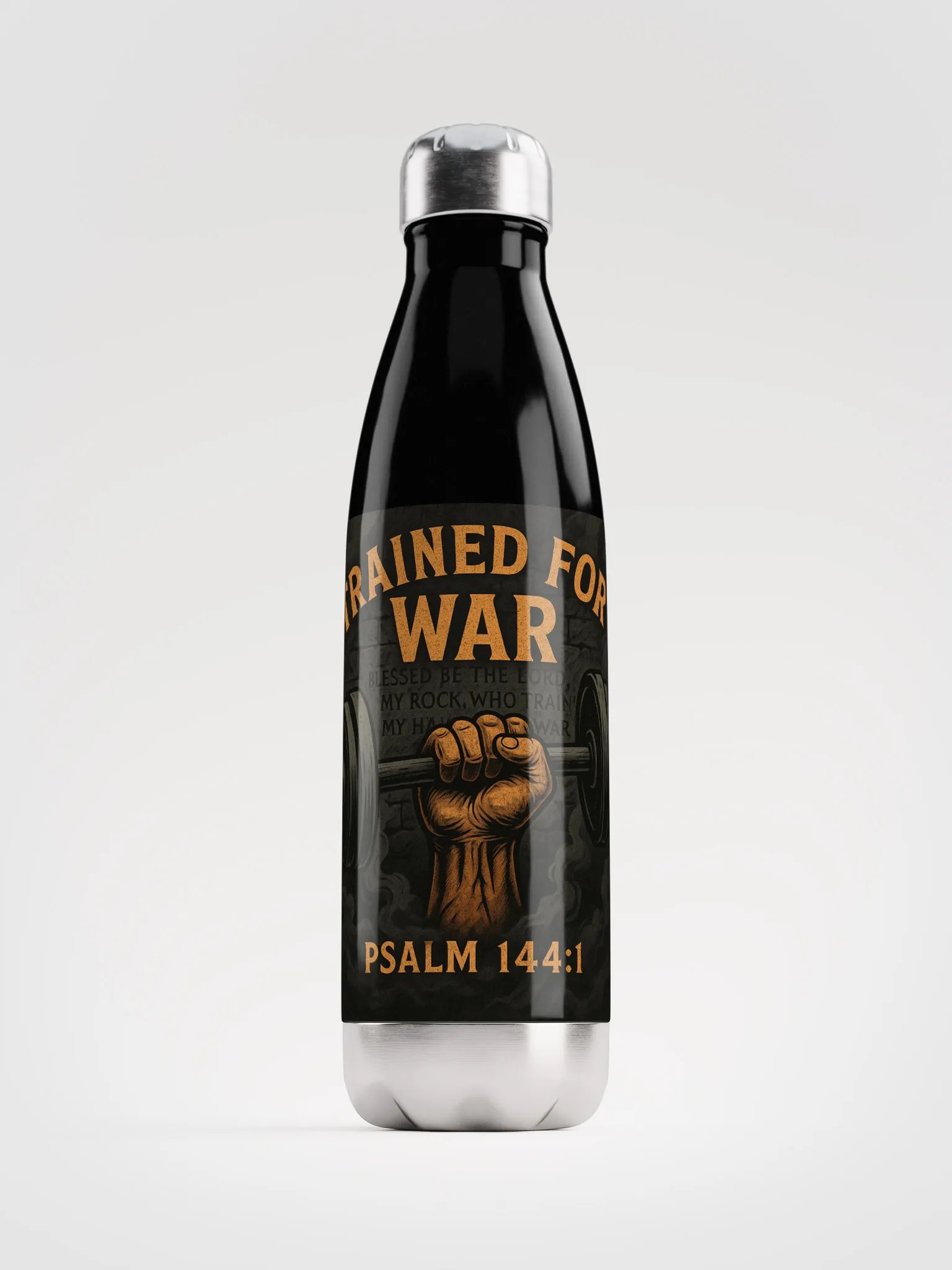 Trained for War water bottle product image (1)