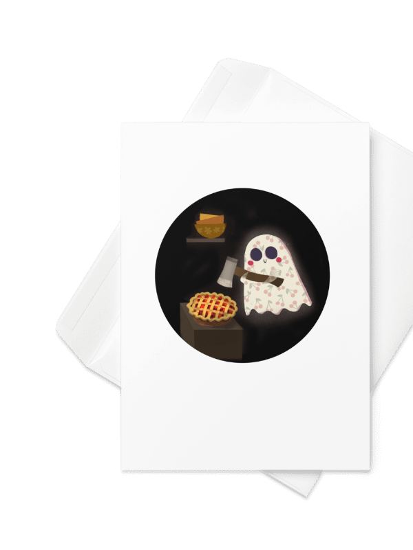 Little Ghost & Cherry Pie - Greeting Card product image (1)