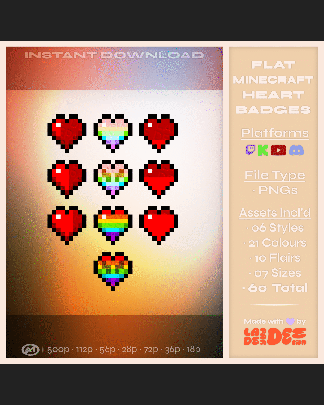 MC Flat Heart Badges product image (1)