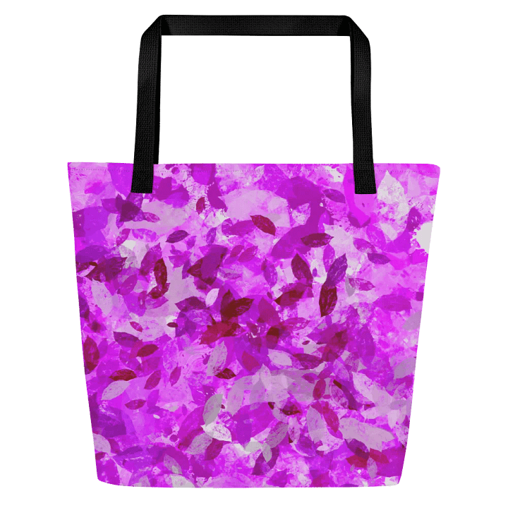 Pink leaves All Over Tote Bag with pocket product image (1)