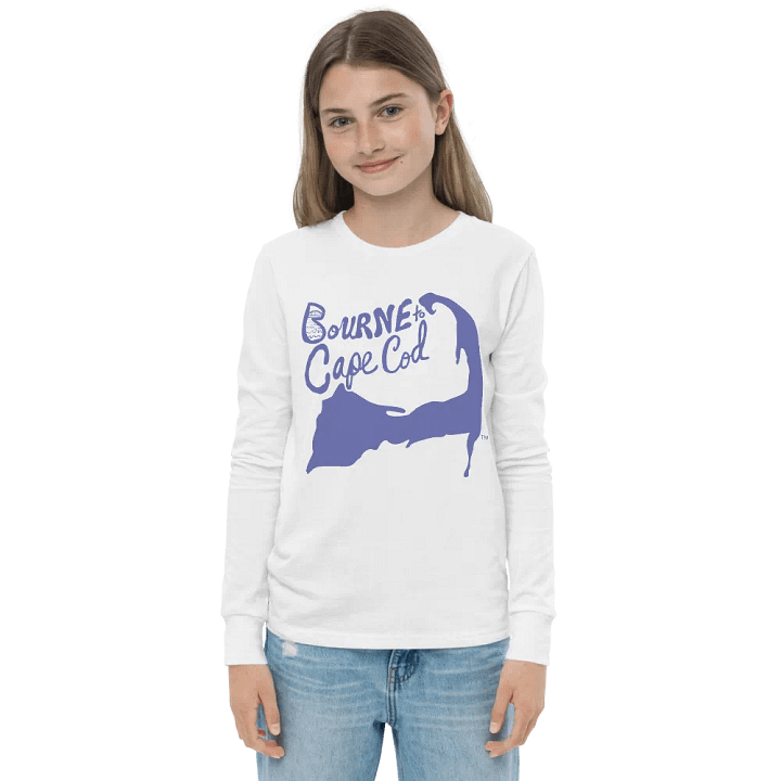 Girls' | BOURNE to Cape Cod™ | Youth Long Sleeve Tee | Coastal Cool for the Next Generation | Slate Blue Logo product image (33)