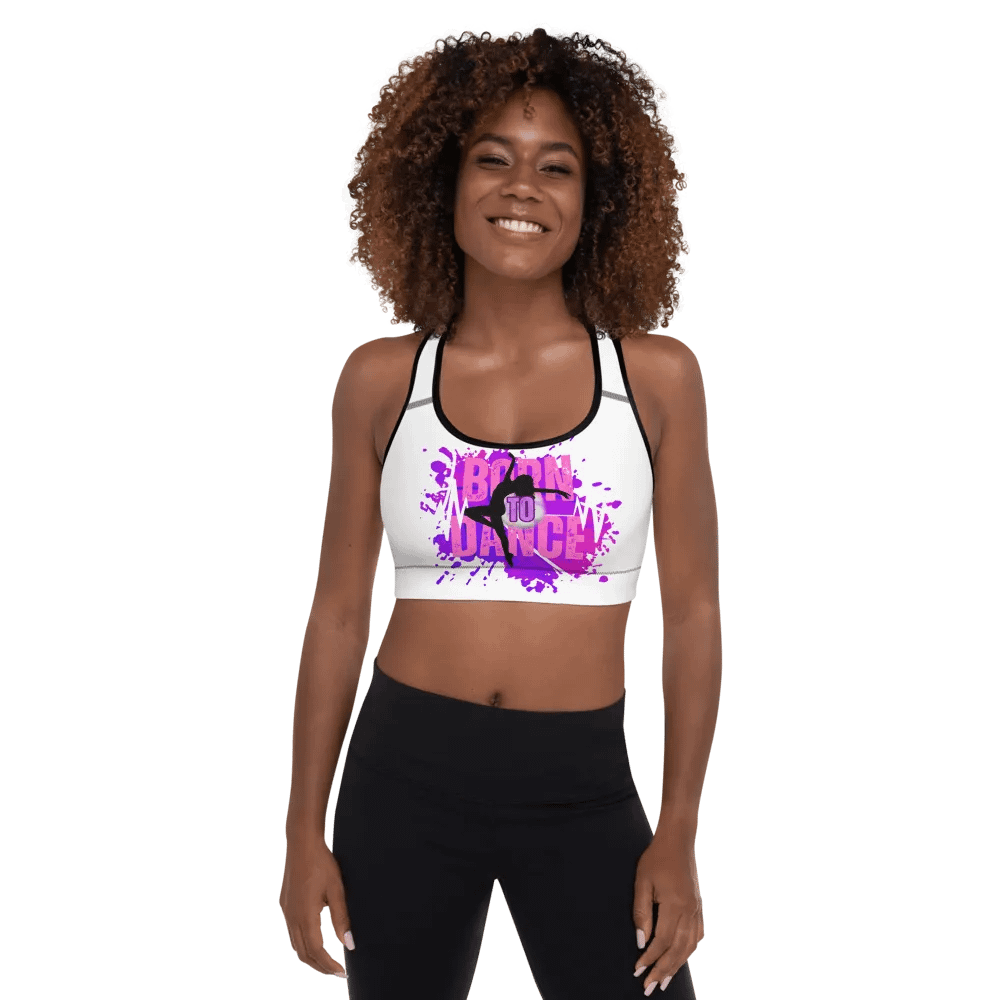 Born to Dance Her Silhouette Energetic Vibes Dance Padded Sports Bra product image (1)
