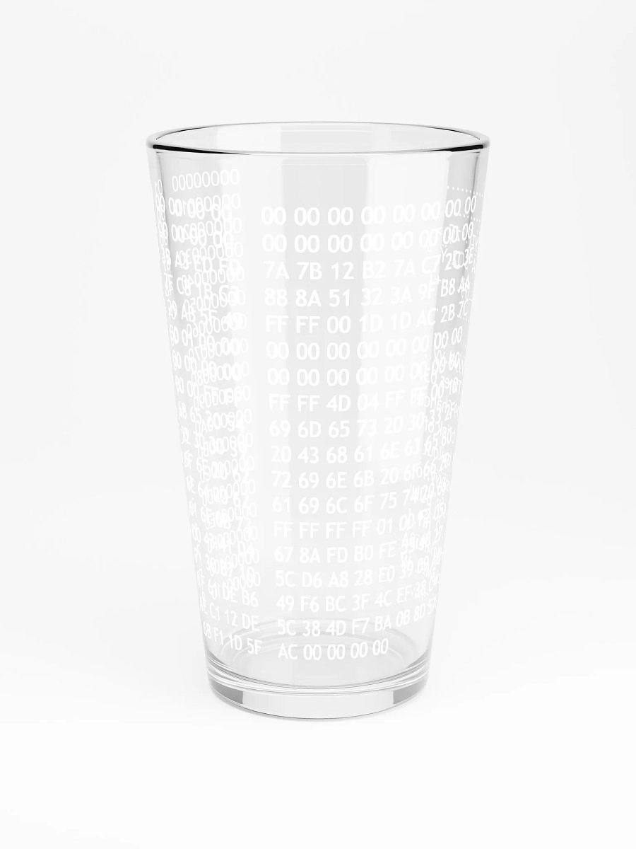 Bitcoin Genesis Block Hex Beer Glass product image (3)