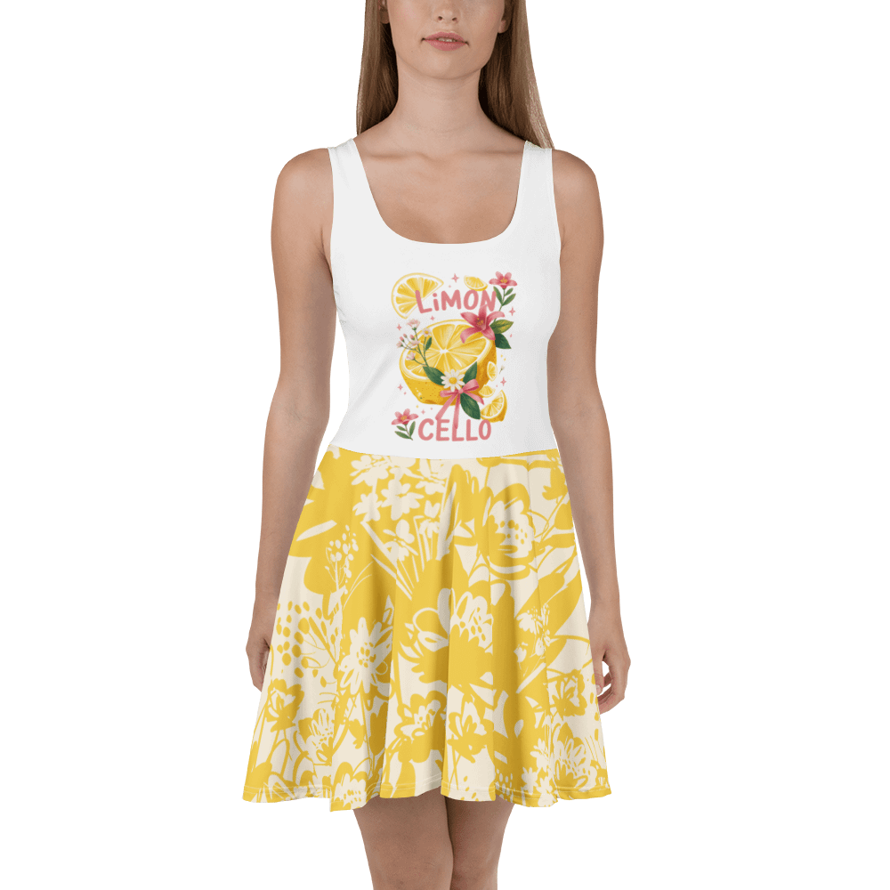 “Limoncello” Lemon Blossom Summer Dress – Citrus-Inspired Fit & Flare product image (1)