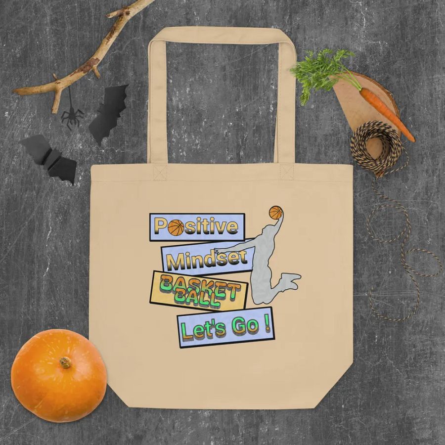 Positive Mindset Basketball Hoops Hustle Eco Tote Bag product image (4)