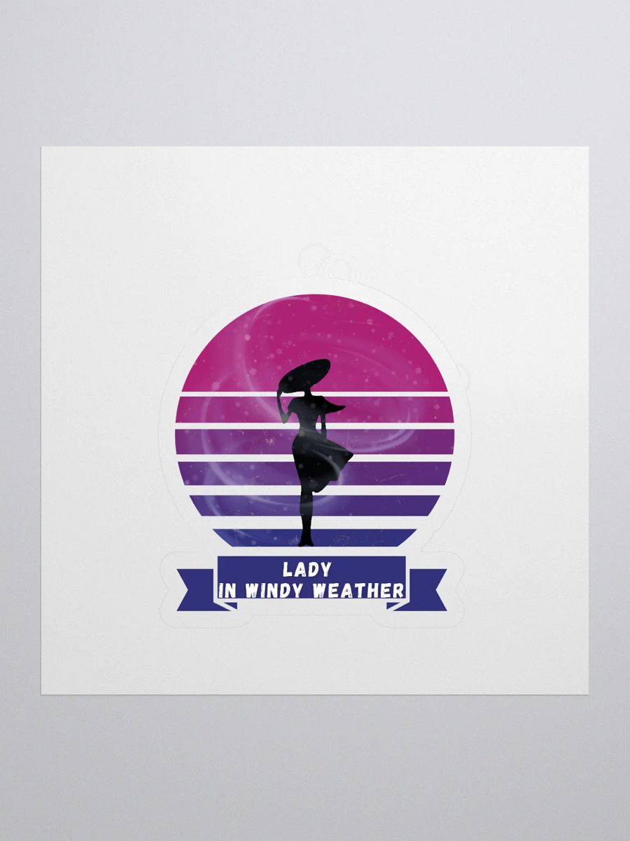 Lady in Windy Weather Sticker product image (1)
