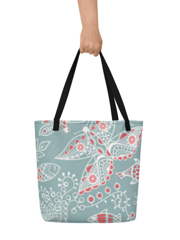 Abstract Butterfly Tote With Pocket Bag #733 product image (2)