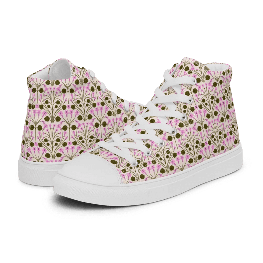 Alpine Serenity - Pink and Green - Women High Top Canvas Shoes product image (11)