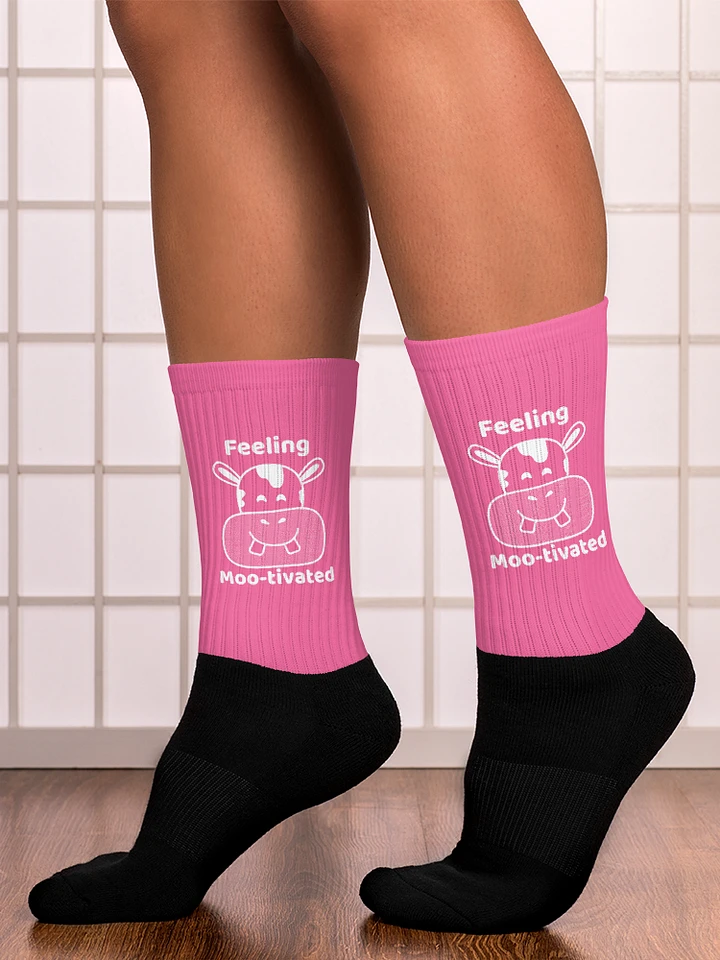 Feeling Mootivated Pink Cow Socks product image (1)
