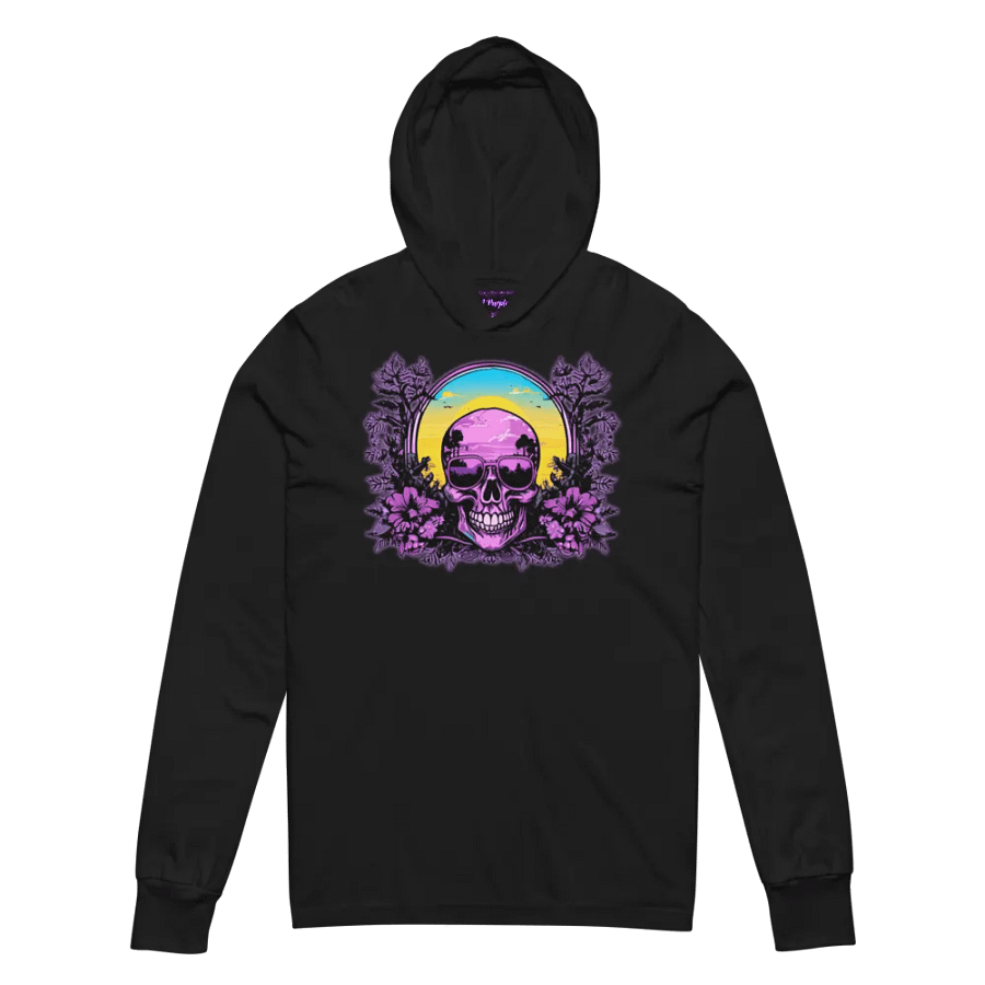 Purple Sunset Skull Hooded tee product image (6)