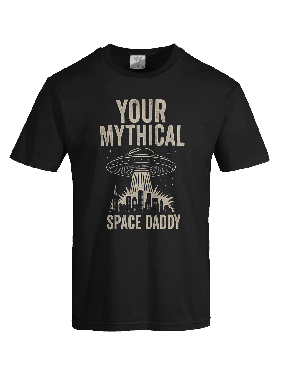 Men's Your Mythical Space Daddy T-Shirt – Dark Sci-Fi Cityscape Graphic Tee | Funny Sarcastic Alien Humor Shirt product image (5)