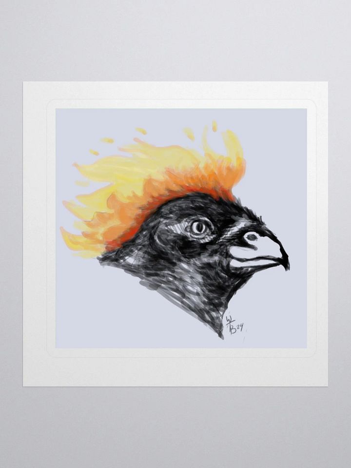 Flame Crest Bird Kiss Cut Sticker 4