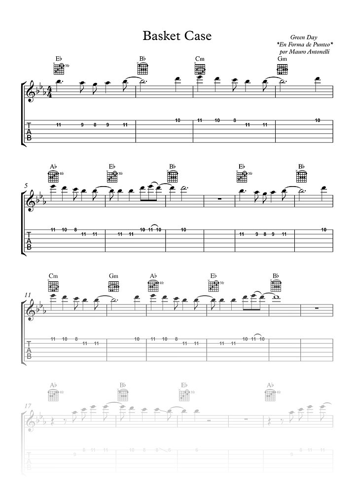 Basket case - Partitura + Tab + Acordes + Pista product image (1)