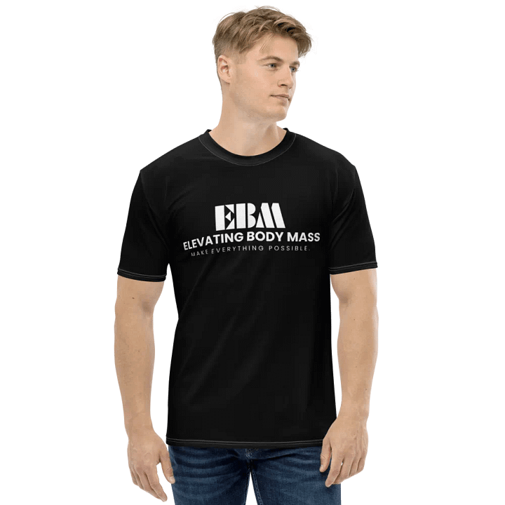 EBM Black Crew Neck T-Shirt (White Logo) product image (1)
