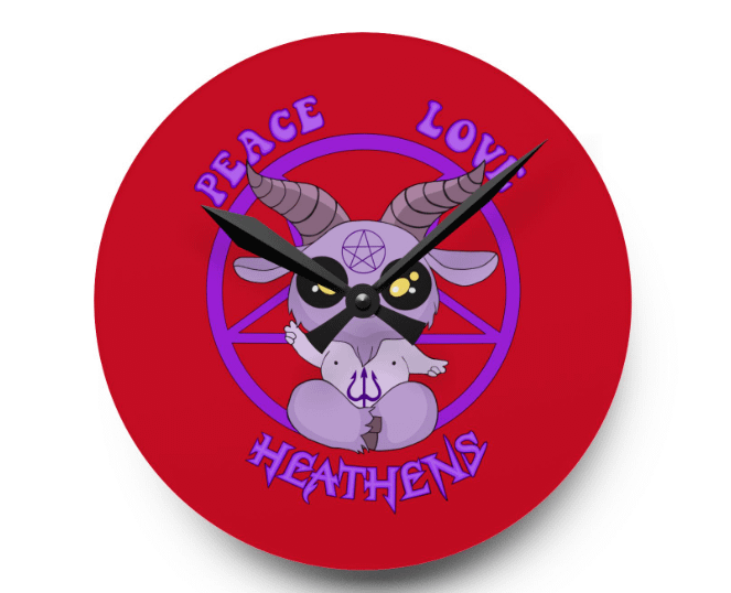 Peace, Love Heathens Wall Clock product image (5)