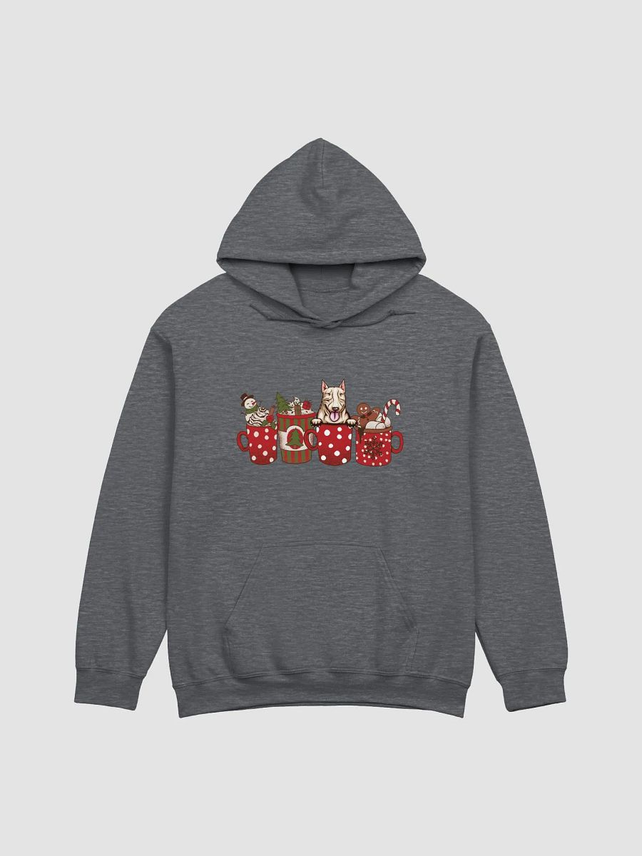 Cute Bull Terrier in a Christmas Cup Hooded Sweatshirt | Funny Christmas Pup in a Cup product image (4)