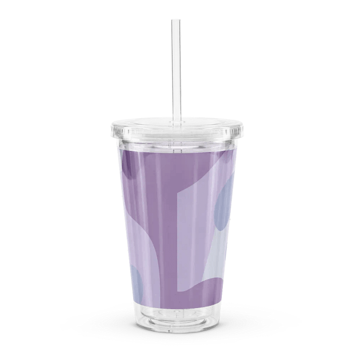 Purple Ribbon 16 oz Clear Plastic Tumbler product image (2)