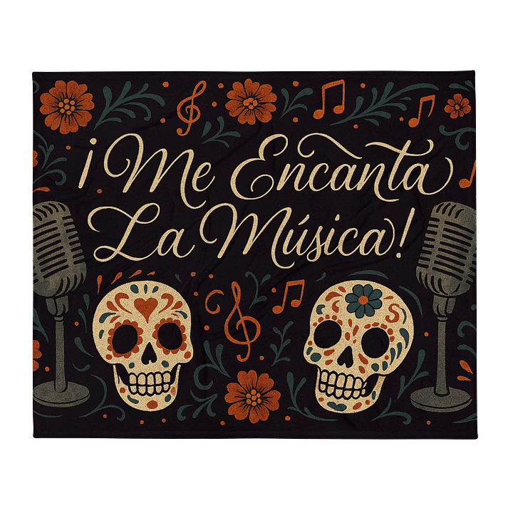 ¡Me Encanta La Musica! Dia De Muertos Blanket product image (2)