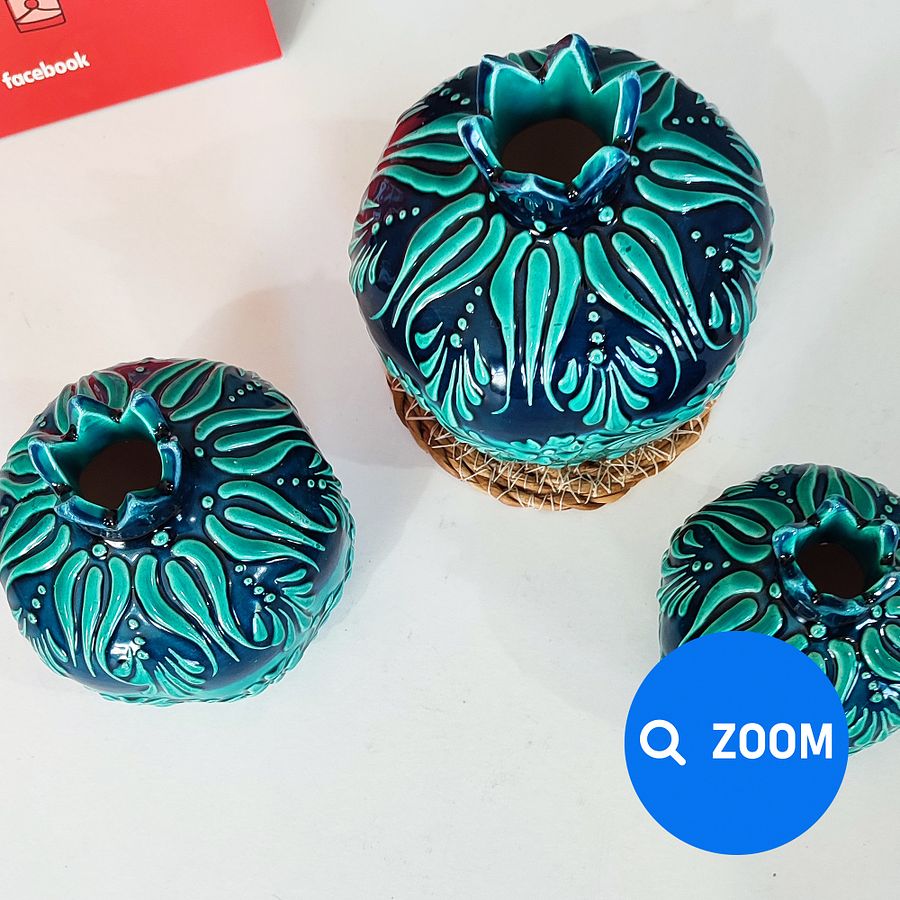 Ceramic pomegranates set (3 items) — handmade pottery, handmade ceramic product image (5)