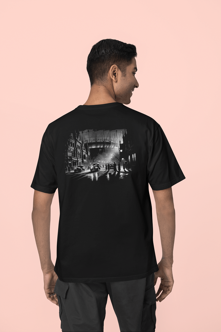 Vintage Noir Melbourne Stadium Scene (Mens Tee) product image (3)