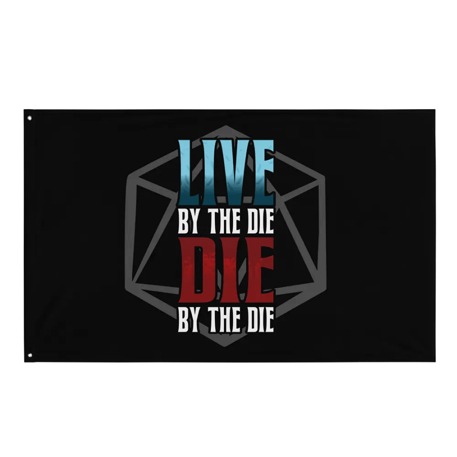 Live by the Die, Die by the Die Horizontal Flag (Black) product image (1)