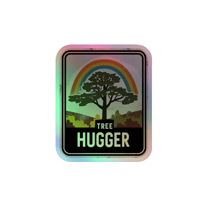 Rainbow Tree Hugger Holographic Sticker product image (1)