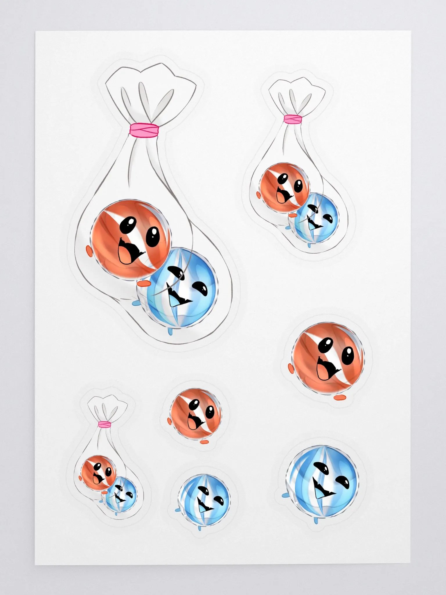 Two Marbles in a Bag Cute Version Sticker product image (3)