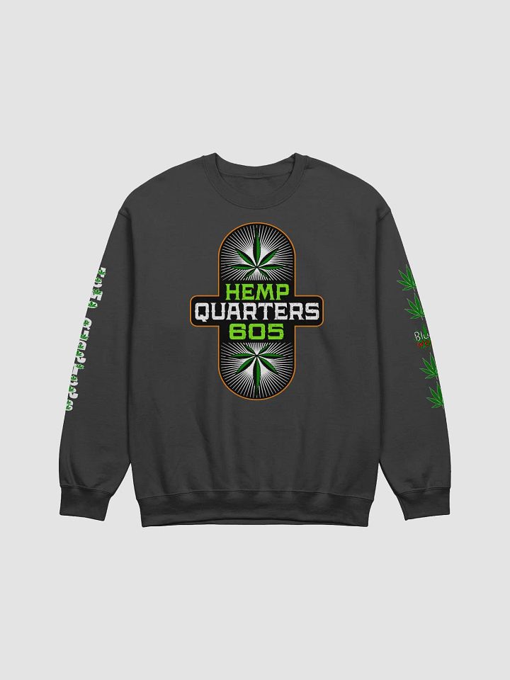 Hemp Quarters Black Sweatshirt Front, Back and Sleeves product image (1)