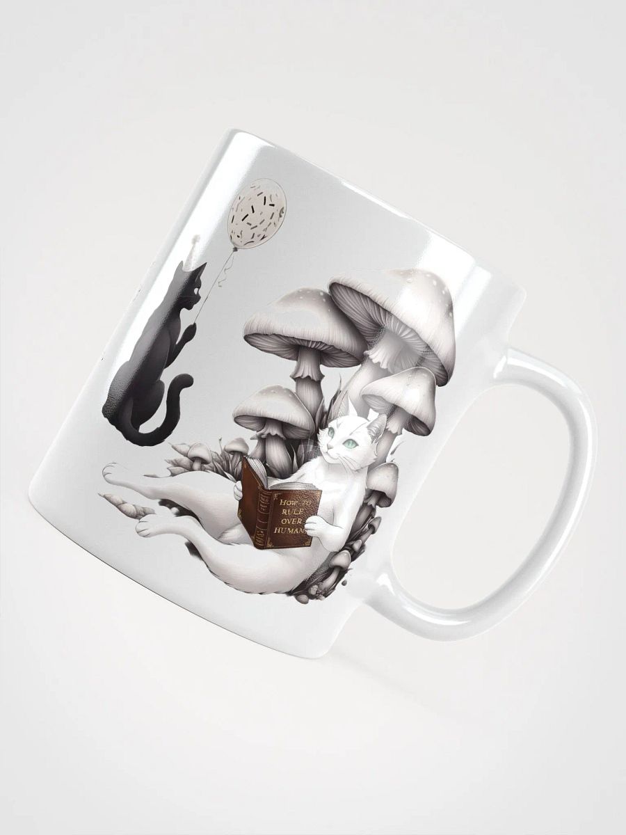 Extrovert Black Cat and Introvert White Cat White Glossy Ceramic Mug product image (4)