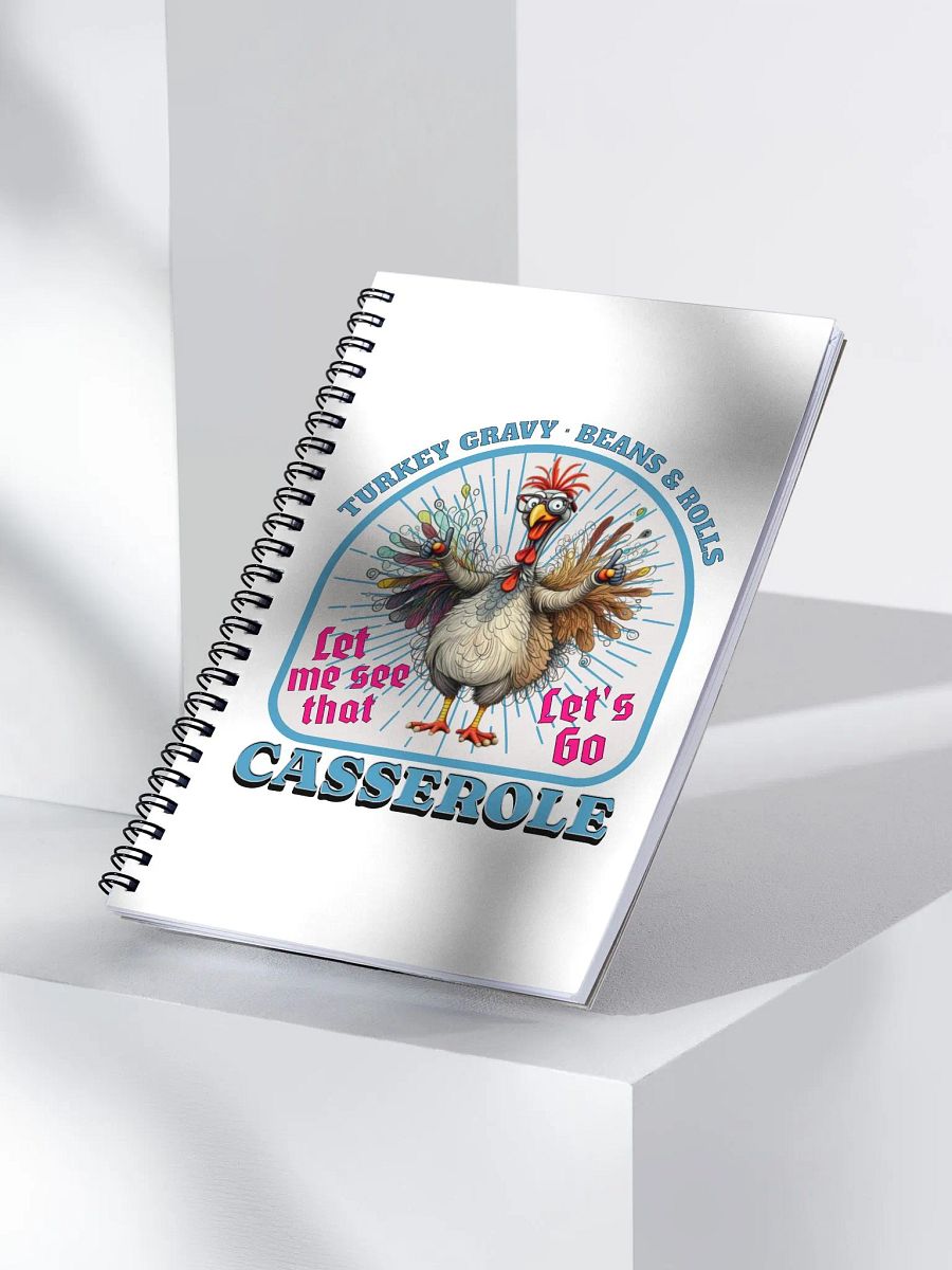 Turkey Gravy Beans And Rolls Casserole Festive Spiral Notebook product image (2)