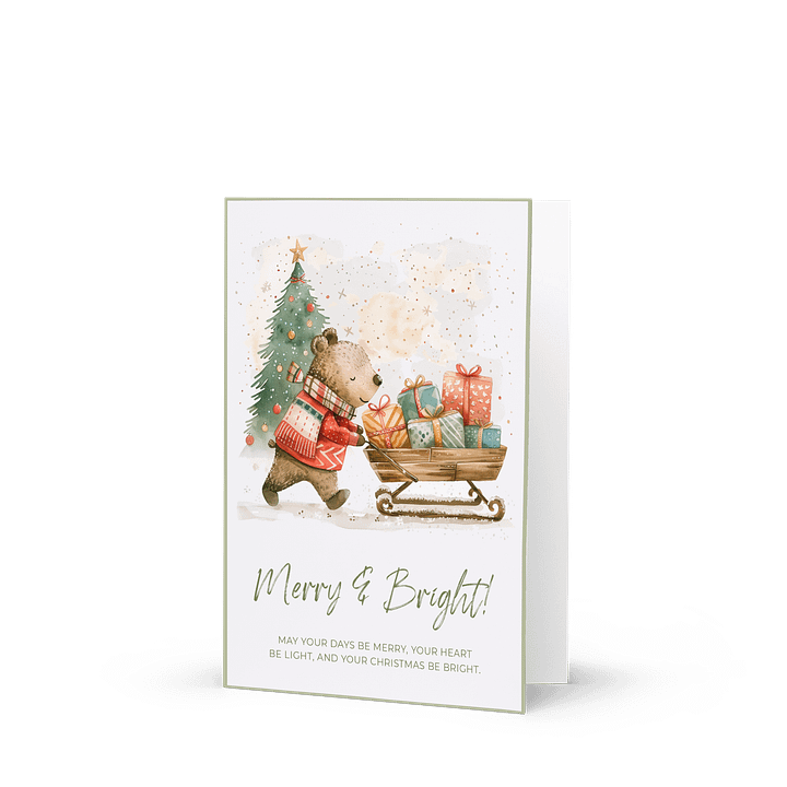 Merry & Bright Bear Holiday Card product image (2)