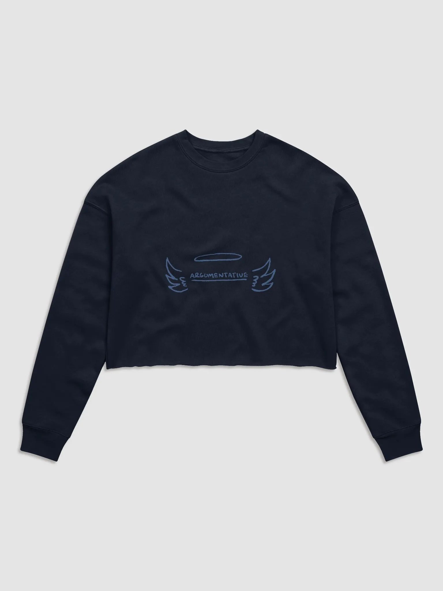 ANGELIC (teal design) Women's Fleece Crop Sweatshirt product image (26)