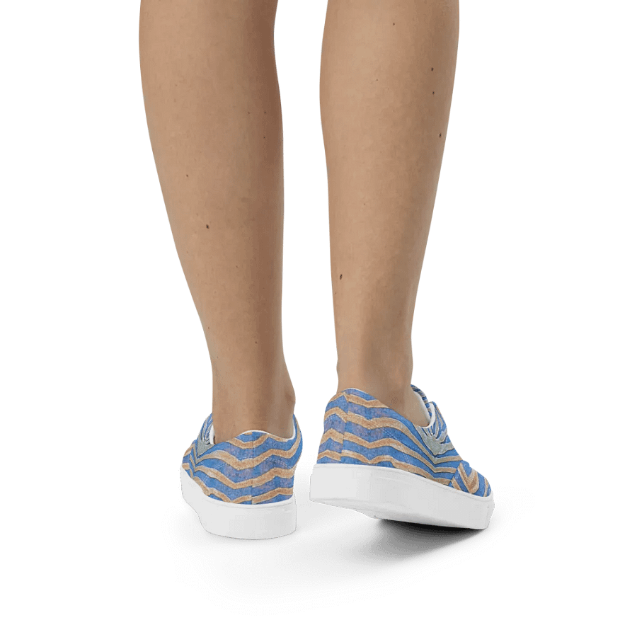 Zebra stripes in dove blue Canvas Shoes product image (11)