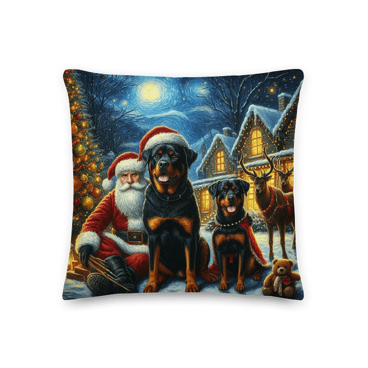 Santa's Rottweiler Christmas Festive Pillow product image (3)