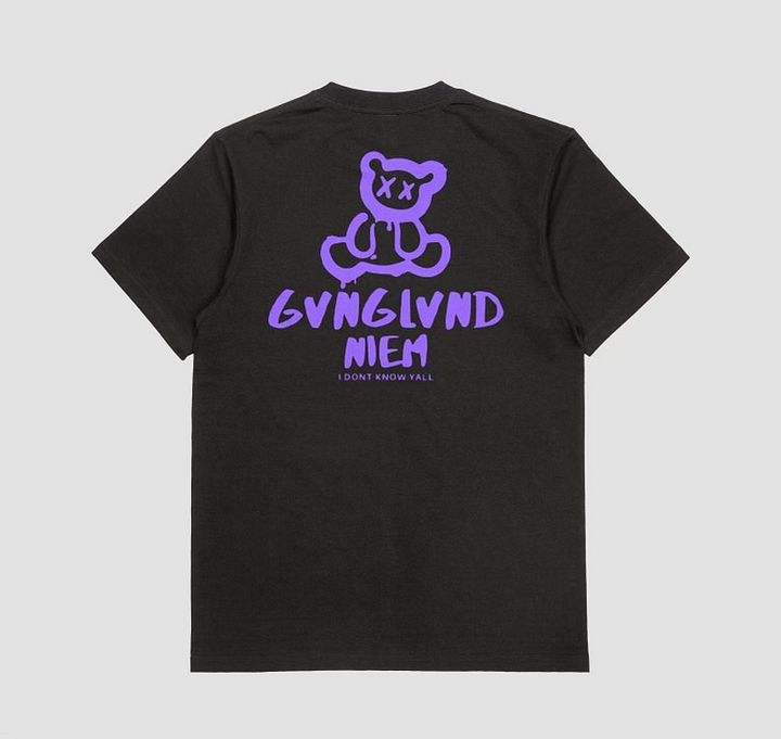 Gvnglvnd Bear Tee (Black/purple colorway) product image (2)