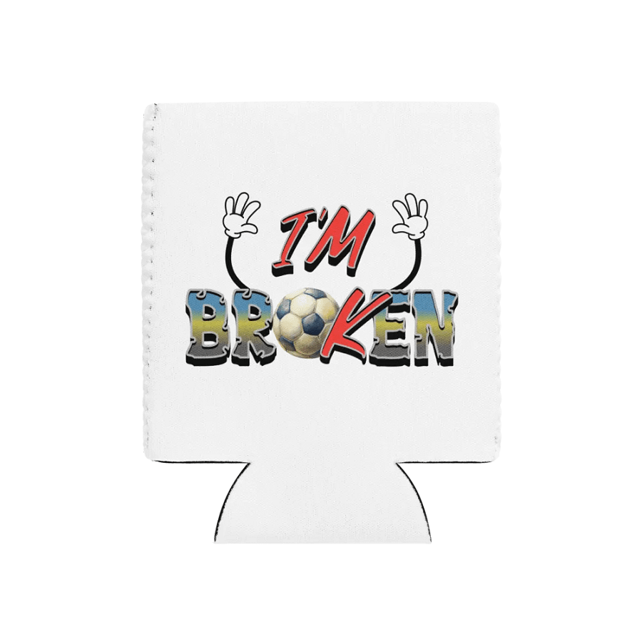 Im Broken Soccer Ball Coozie Can Cooler product image (1)