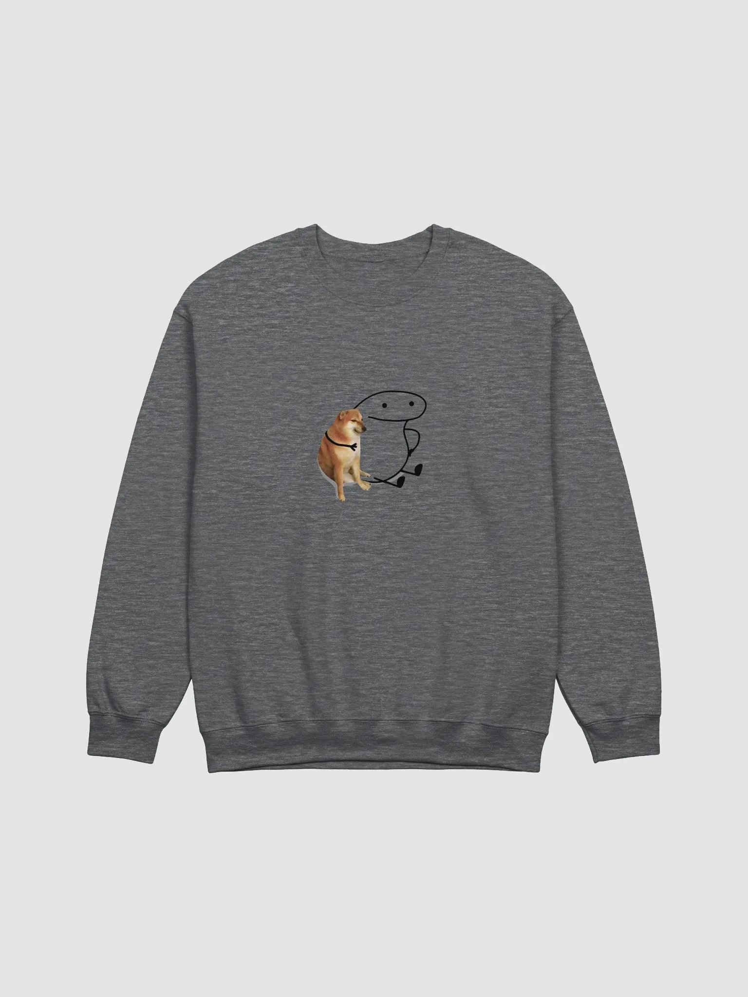 Doge and Minimalist Drawn Meme Hug Crewneck Sweatshirt product image (2)