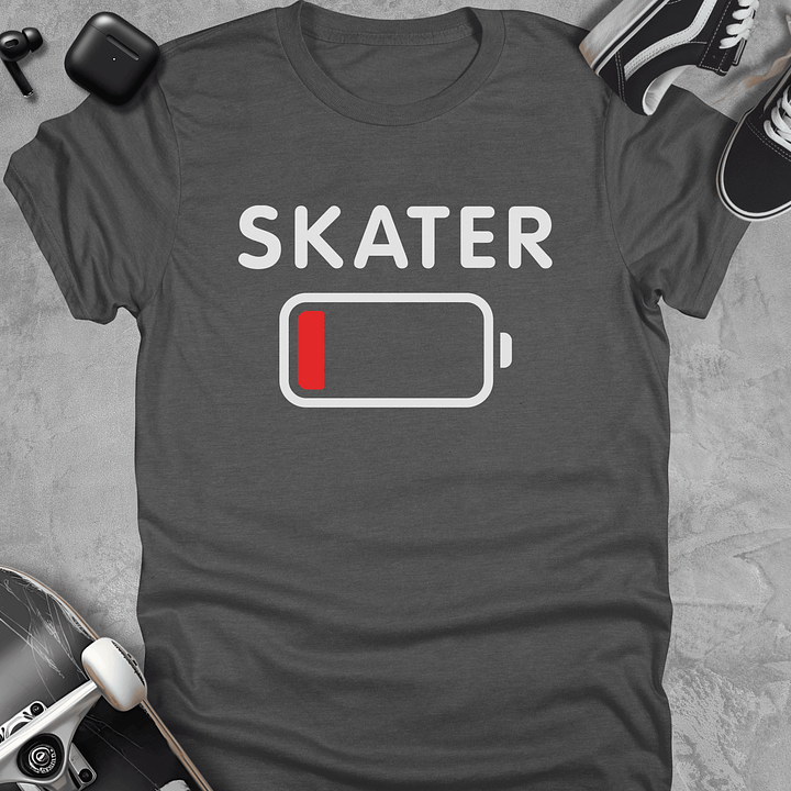 Skater low battery, Funny skateboarding t-shirt, Unisex product image (4)